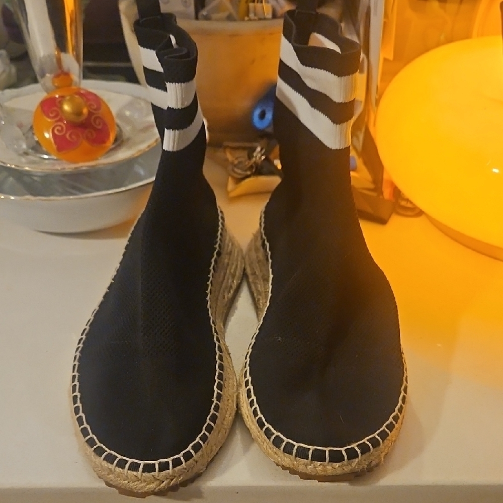 Alexander Wang Black and White Knit Espadrille Boots - Picture 3 of 6